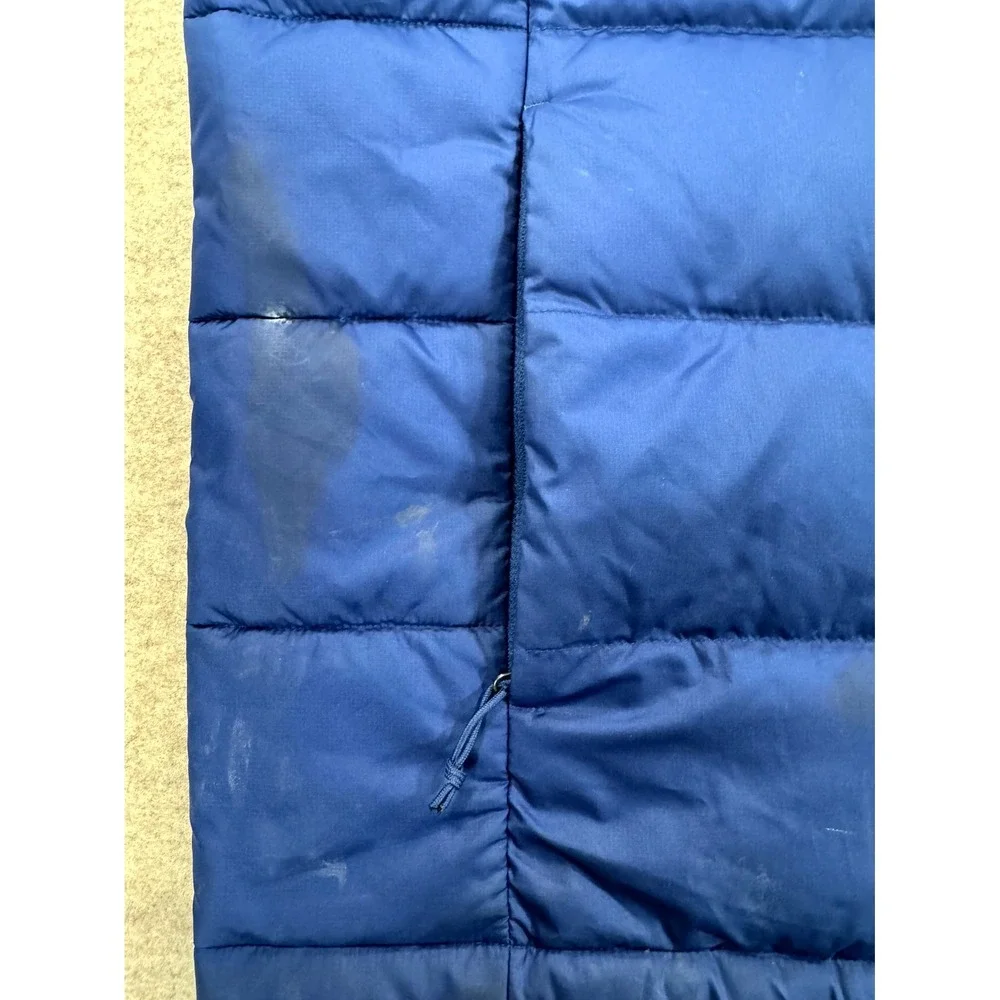 The North Face 550 Down Puffer Vest Mens Large Blue Embroidered Logo Full Zip